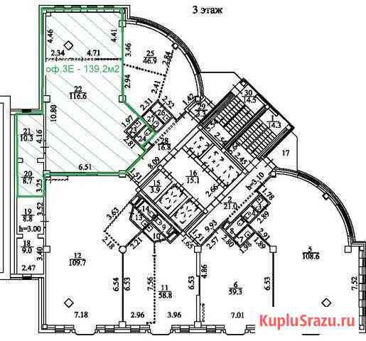 Офисное помещение, 139.2 кв.м. Новосибирск