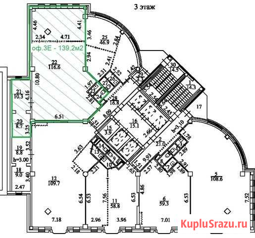 Офисное помещение, 139.2 кв.м. Новосибирск - изображение 1