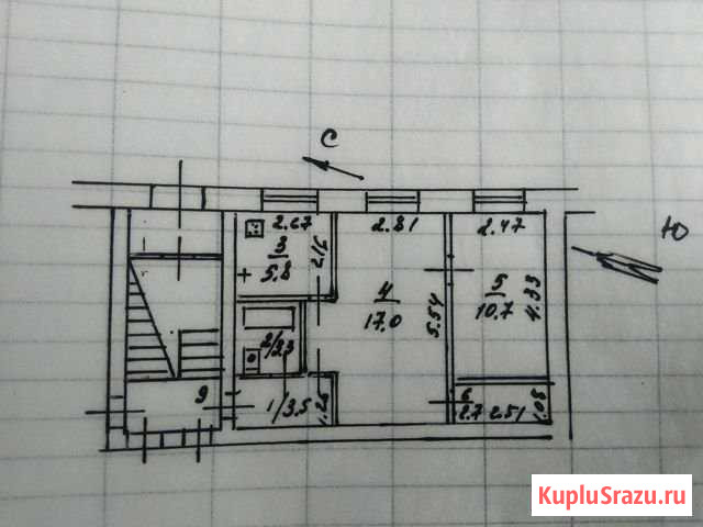 2-комнатная квартира, 43 м², 1/2 эт. на продажу в Пятовском Пятовский - изображение 1