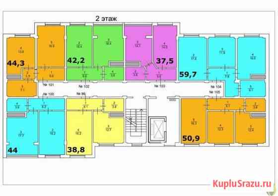 1-комнатная квартира, 42.2 м², 7/8 эт. на продажу в Яблоновском Яблоновский