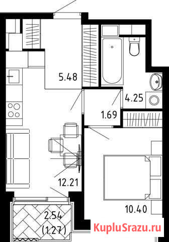 1-комнатная квартира, 35.3 м², 4/13 эт. на продажу в Ватутинках Ватутинки - изображение 1