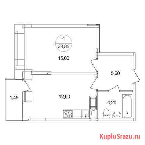 1-комнатная квартира, 38.9 м², 13/17 эт. на продажу в Люберцах Люберцы