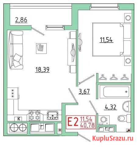 1-комнатная квартира, 41 м², 15/23 эт. на продажу в Рязани Рязань - изображение 1