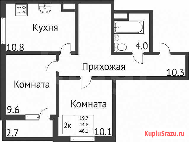 2-комнатная квартира, 46.1 м², 3/24 эт. на продажу в Красноярске Красноярск - изображение 2