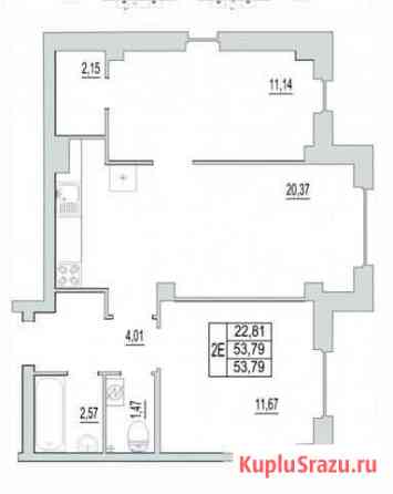 2-комнатная квартира, 53.8 м², 1/9 эт. на продажу в Пскове Псков