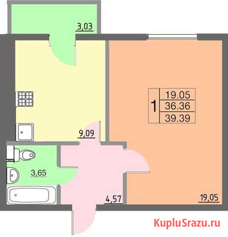 1-комнатная квартира, 40 м², 3/10 эт. на продажу в Смоленске Смоленск - изображение 1