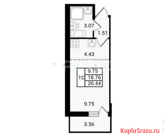 Квартира-студия, 20.4 м², 14/16 эт. на продажу во Всеволожске Всеволожск - изображение 2