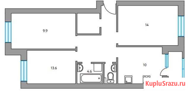 3-комнатная квартира, 66.8 м², 1/4 эт. на продажу в Королеве Королев - изображение 1