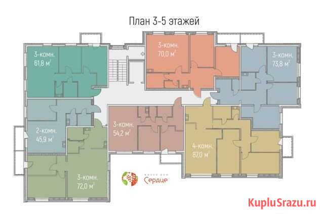 2-комнатная квартира, 45.9 м², 5/5 эт. на продажу в Петрозаводске Петрозаводск - изображение 2