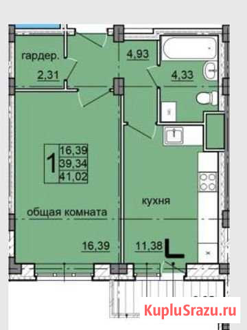 1-комнатная квартира, 41 м², 10/16 эт. на продажу в Ульяновске Ульяновск - изображение 3