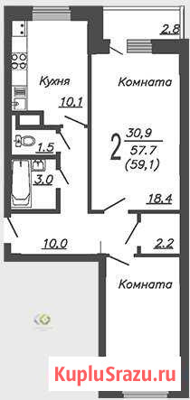 2-комнатная квартира, 59.3 м², 8/15 эт. на продажу в Воронеже Воронеж - изображение 2