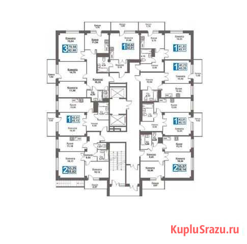 2-комнатная квартира, 55.8 м², 9/18 эт. на продажу в Красноярске Красноярск - изображение 1