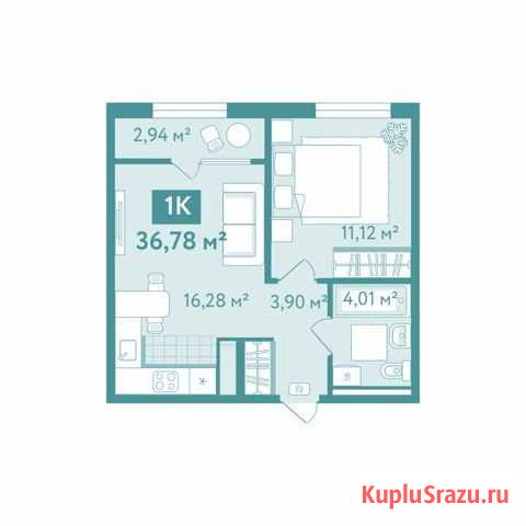 1-комнатная квартира, 38 м², 4/10 эт. на продажу в Тюмени Тюмень - изображение 2