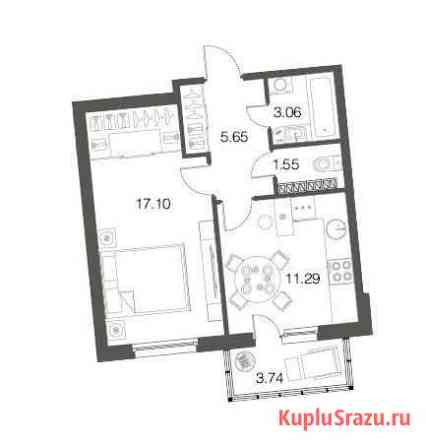 1-комнатная квартира, 38.8 м², 4/4 эт. на продажу в Кузьмоловском Кузьмоловский