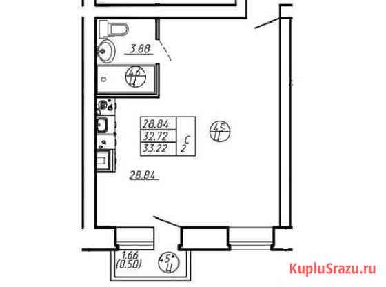 Квартира-студия, 32.1 м², 1/5 эт. на продажу в Шексне Шексна