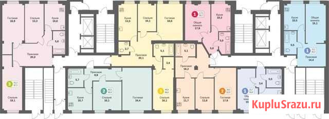 1-комнатная квартира, 34.4 м², 1/13 эт. на продажу в Липецке Липецк - изображение 2
