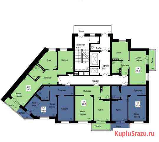 2-комнатная квартира, 47 м², 13/24 эт. на продажу в Красноярске Красноярск