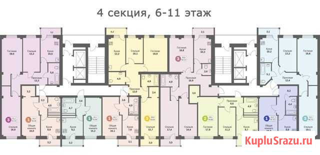 3-комнатная квартира, 80.7 м², 10/13 эт. на продажу в Липецке Липецк - изображение 3