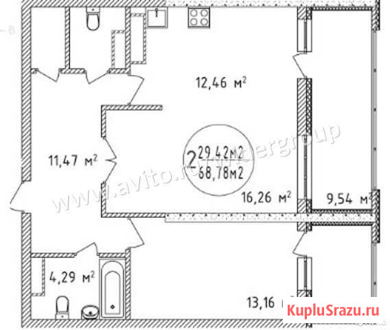 2-комнатная квартира, 68.8 м², 8/24 эт. на продажу в Уфе Уфа - изображение 2