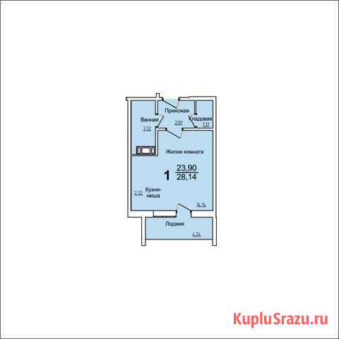 Квартира-студия, 29 м², 5/10 эт. на продажу в Челябинске Челябинск - изображение 1