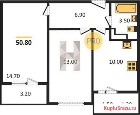 2-комнатная квартира, 51 м², 16/24 эт. на продажу в Ростове-на-Дону Ростов-на-Дону