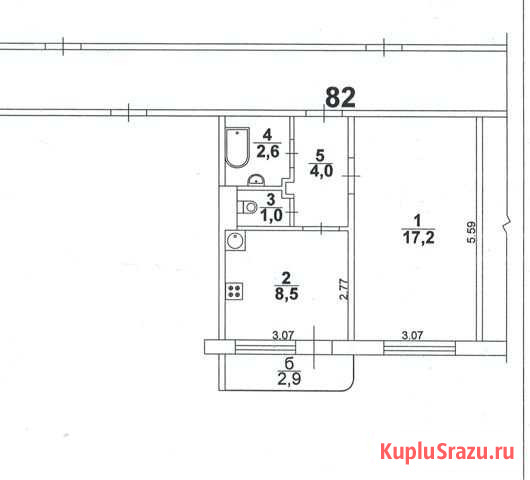 1-комнатная квартира, 33.3 м², 8/9 эт. на продажу в Новокуйбышевске Новокуйбышевск - изображение 2