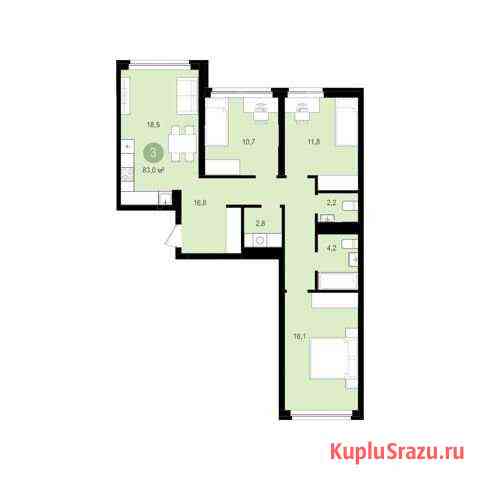 3-комнатная квартира, 83.3 м², 5/10 эт. на продажу в Екатеринбурге Екатеринбург