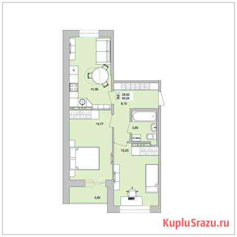 2-комнатная квартира, 55.5 м², 11/12 эт. на продажу в Екатеринбурге Екатеринбург