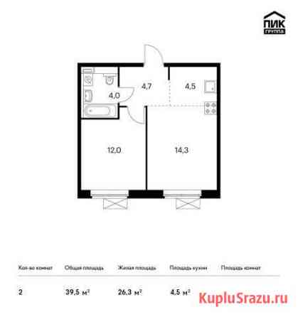 2-комнатная квартира, 39.5 м², 10/17 эт. на продажу в Котельниках Котельники