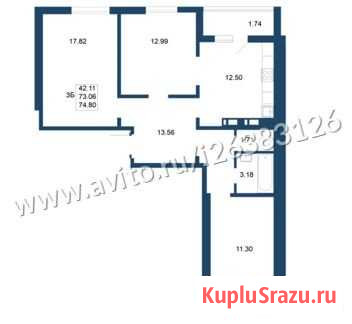 3-комнатная квартира, 76 м², 11/17 эт. на продажу в Казани Казань - изображение 3