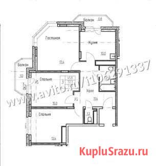 3-комнатная квартира, 75.8 м², 13/14 эт. на продажу в Благовещенске Амурской области Благовещенск - изображение 2