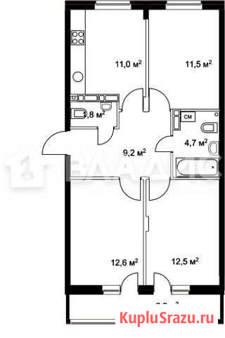 3-комнатная квартира, 66.4 м², 3/10 эт. на продажу в Нижнем Новгороде Нижний Новгород - изображение 1