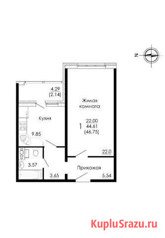 1-комнатная квартира, 47 м², 12/18 эт. на продажу в Воронеже Воронеж - изображение 2