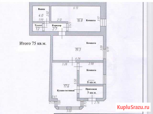 3-комнатная квартира, 75 м², 1/2 эт. на продажу в Ставрополе Ставрополь - изображение 3