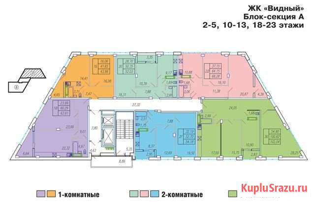 1-комнатная квартира, 63.6 м², 3/25 эт. на продажу в Чебоксарах Чебоксары - изображение 2