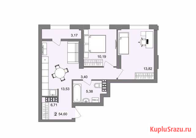 2-комнатная квартира, 54.6 м², 11/33 эт. на продажу в Екатеринбурге Екатеринбург - изображение 1