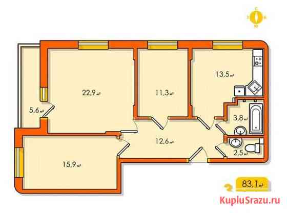 3-комнатная квартира, 85.3 м², 5/8 эт. на продажу в Туле Тула