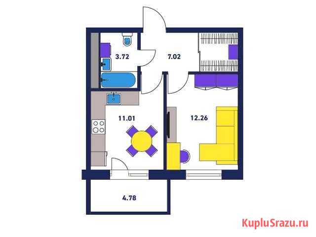 1-комнатная квартира, 38.8 м², 2/5 эт. на продажу в Петрозаводске Петрозаводск - изображение 1