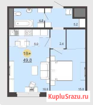 2-комнатная квартира, 62.1 м², 2/11 эт. на продажу в Ханты-Мансийске Ханты-Мансийск - изображение 3