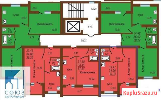 1-комнатная квартира, 36.3 м², 1/10 эт. на продажу в Саратове Саратов - изображение 3