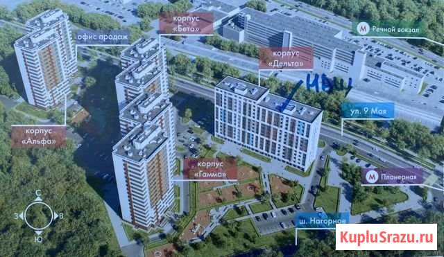 1-комнатная квартира, 44 м², 8/13 эт. в аренду на длительный срок в Химках Химки - изображение 2