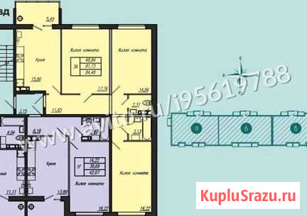 3-комнатная квартира, 85 м², 4/9 эт. на продажу в Чебоксарах Чебоксары - изображение 1
