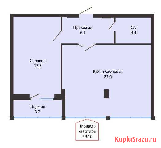 2-комнатная квартира, 59.1 м², 9/16 эт. на продажу в Ставрополе Ставрополь - изображение 1