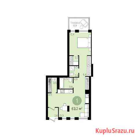 2-комнатная квартира, 63.2 м², 1/15 эт. на продажу в Екатеринбурге Екатеринбург