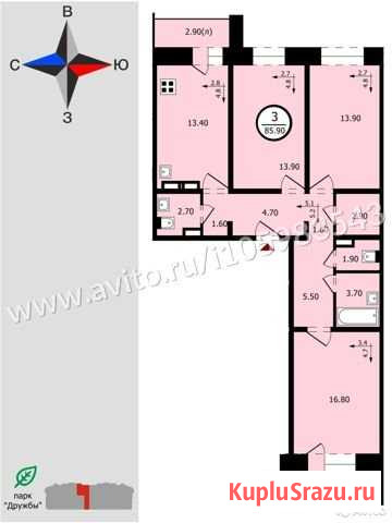 3-комнатная квартира, 85.9 м², 11/17 эт. на продажу во Владимире Владимир - изображение 1