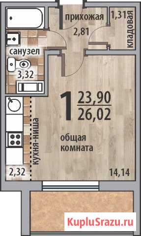 1-комнатная квартира, 26 м², 8/10 эт. на продажу в Миассе Миасс - изображение 1