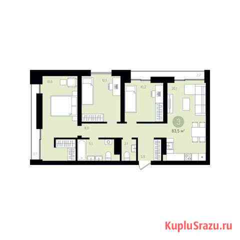 3-комнатная квартира, 86.2 м², 3/9 эт. на продажу в Тюмени Тюмень