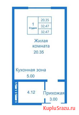 Квартира-студия, 32.5 м², 1/10 эт. на продажу в Новосибирске Новосибирск - изображение 1