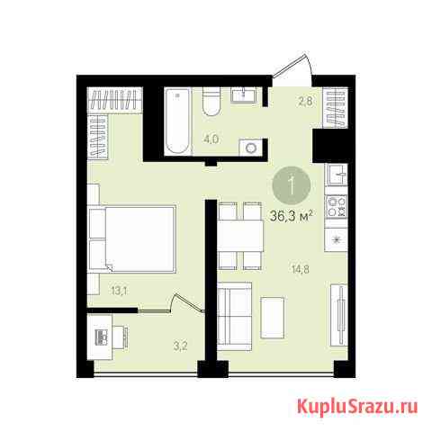 1-комнатная квартира, 37.9 м², 5/12 эт. на продажу в Тюмени Тюмень