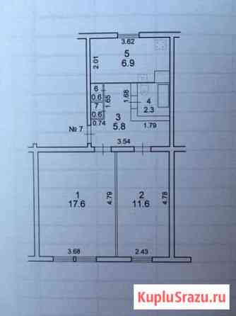 2-комнатная квартира, 45 м², 2/2 эт. на продажу в Шуе Республики Карелия Шуя